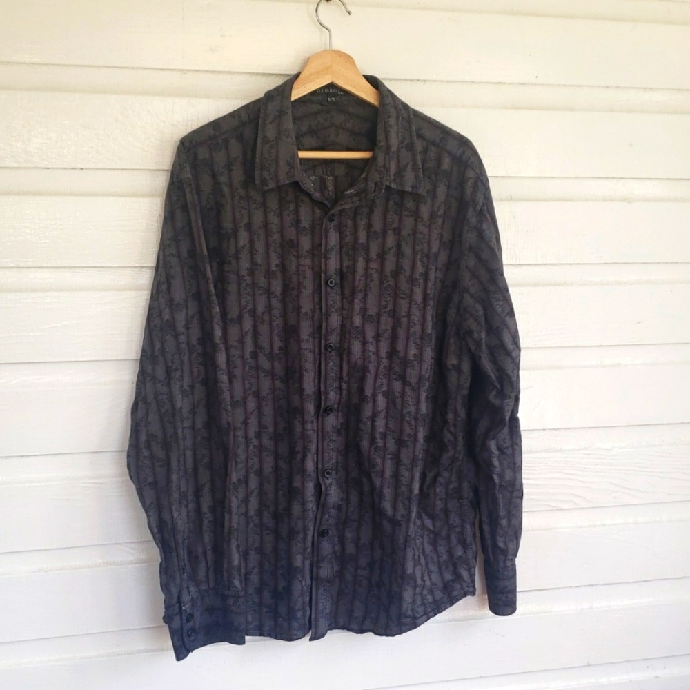 George XL Floral Striped Shirt